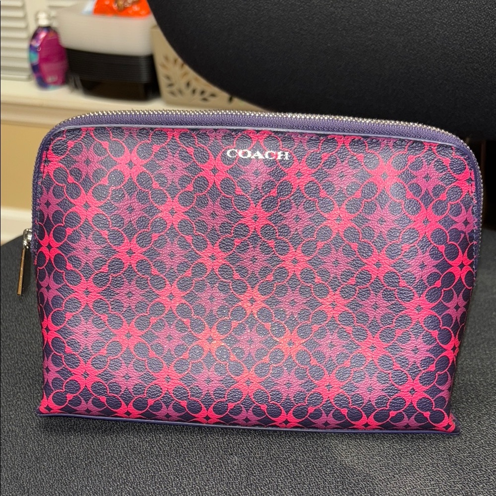 Coach Pink and Purple Cosmetic Bag